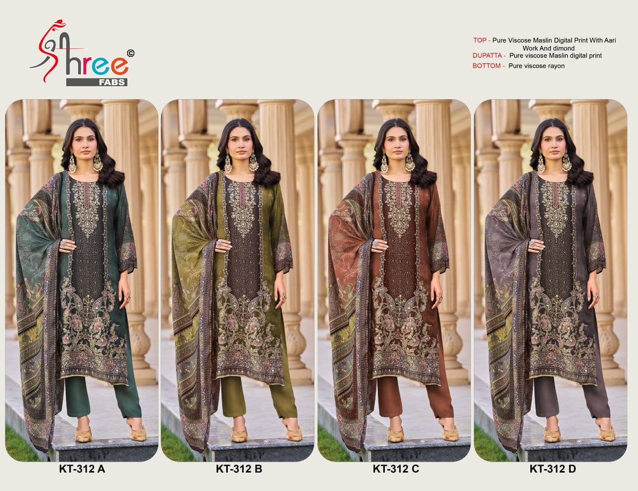 Shree Kt 312 A To D Bulk Salwar Kameez exporters in Mumbai